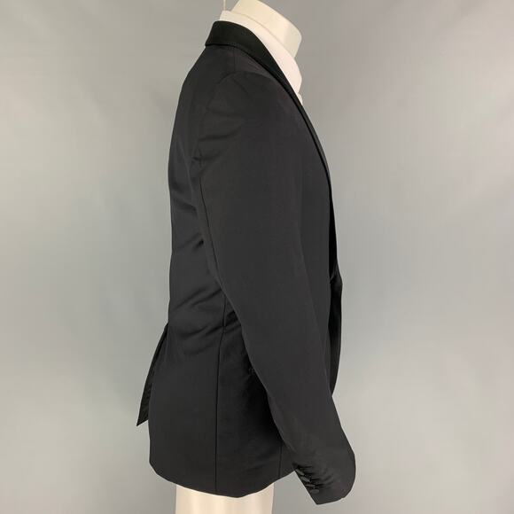 LANVIN Size 38 Black Wool Mohair Shawl Collar Sport Coat - Picture 2 of 10